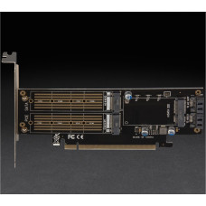 Адаптер Frime PCI-E x16 to 2xM.2 (M Key + B Key) + 1 x mSata (ECF-PCIEtoSSD009.LP)