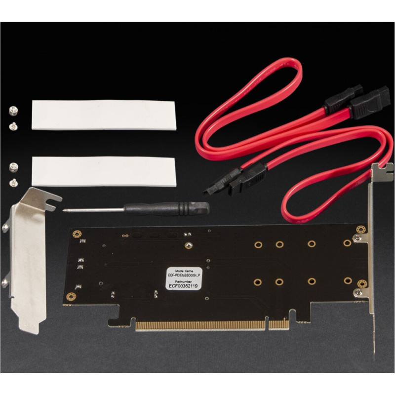 Адаптер Frime PCI-E x16 to 2xM.2 (M Key + B Key) + 1 x mSata (ECF-PCIEtoSSD009.LP)