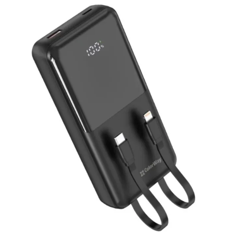 Повербанк (Powerbank) ColorWay DigiPower 20000mAh Black (CW-PB200LP01BK)