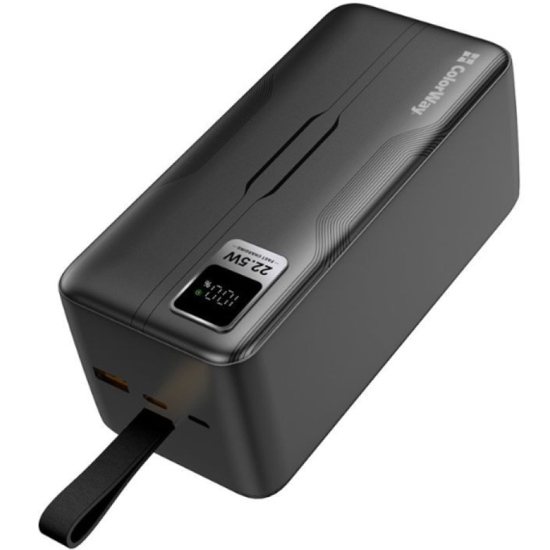 Батарея універсальна ColorWay 50 000 mAh PD/18W, QC3.0/22.5, Digital Display, Black (CW-PB500LPC5BK-PDD)