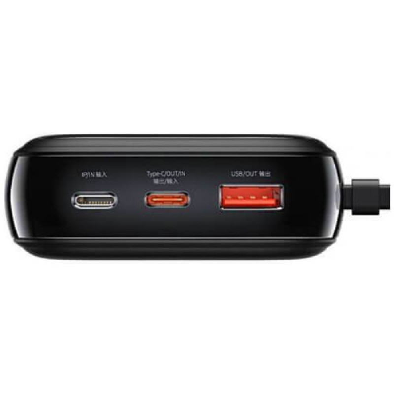Павербанк Baseus Power Bank 20000mAh з USB-C Cable Q Pow Display 22.5W Black (PPQD-I01, PPQD040101)
