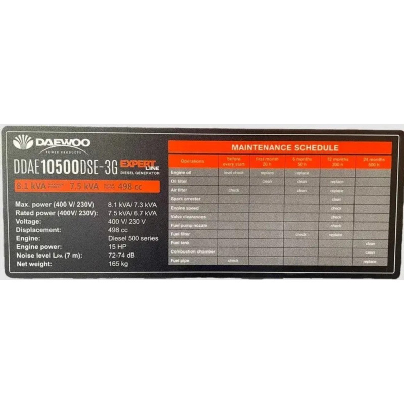 Генератор дизельний Daewoo 380В/220В 7,5 кВт / 8,1 кВт 380 В DDAE10500DSE-3G