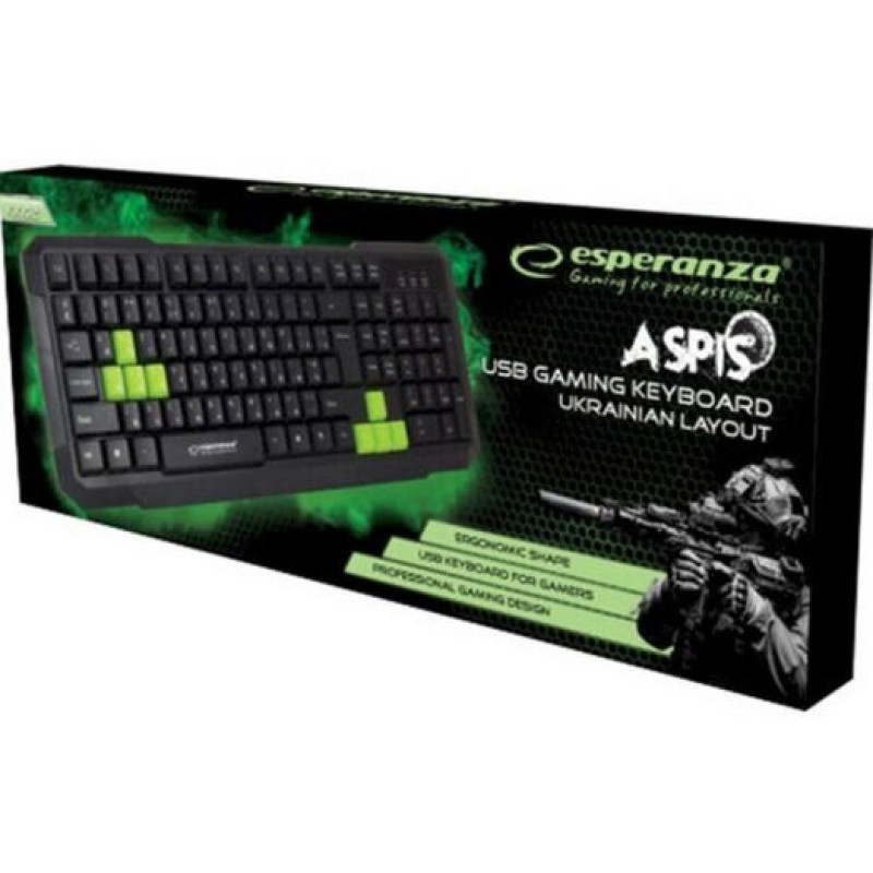 Клавіатура Esperanza EGK102 USB Green (EGK102GUA)