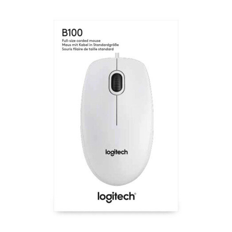 Миша Logitech B100 USB White (910-003360)