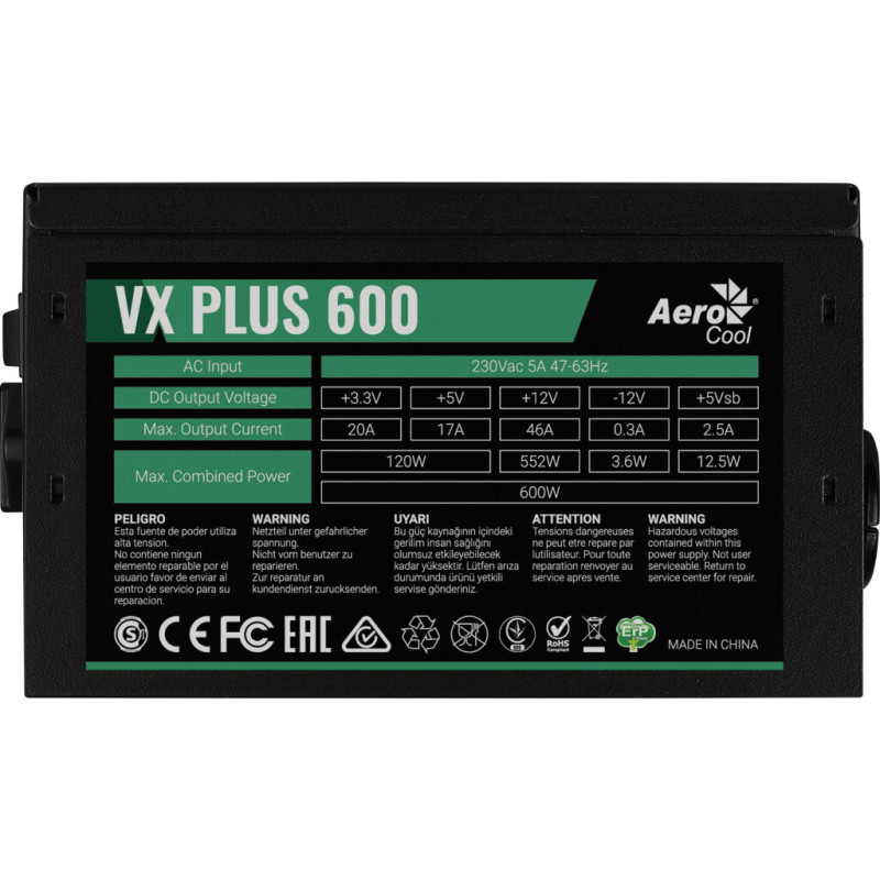 Блок живлення AeroCool 600W VX Plus Stealth (ACPN-VS60NEY.12)
