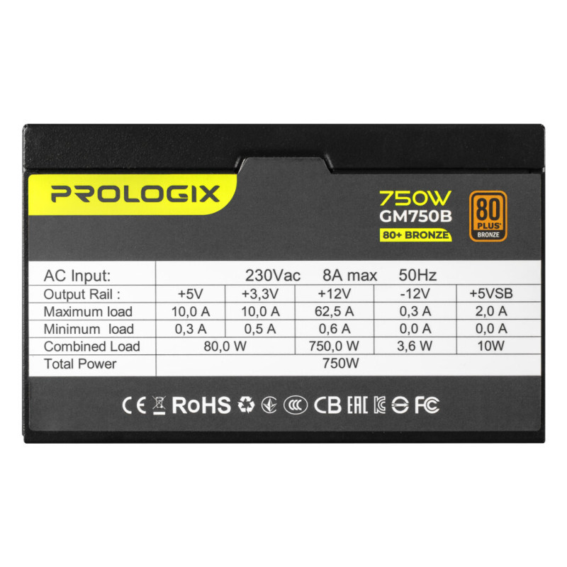 Блок живлення Prologix 750W (GM750B 750W 80+ Bronze)