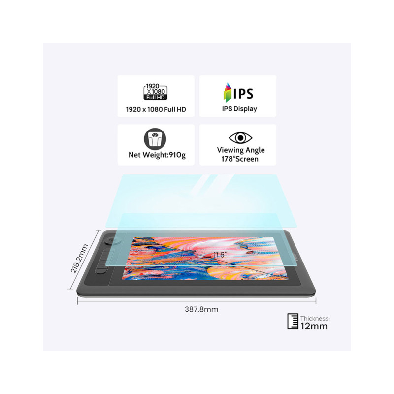 Графічний планшет Parblo Coast 12 Pro Gen2 (COAST12PROG2)