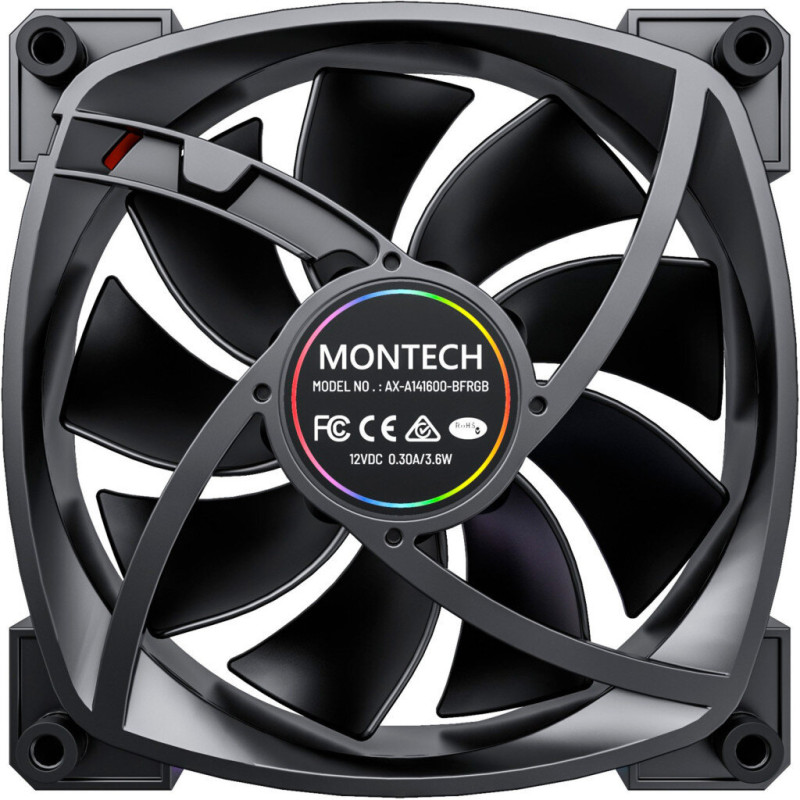 Кулер до корпусу MONTECH RX140 PWM BLACK