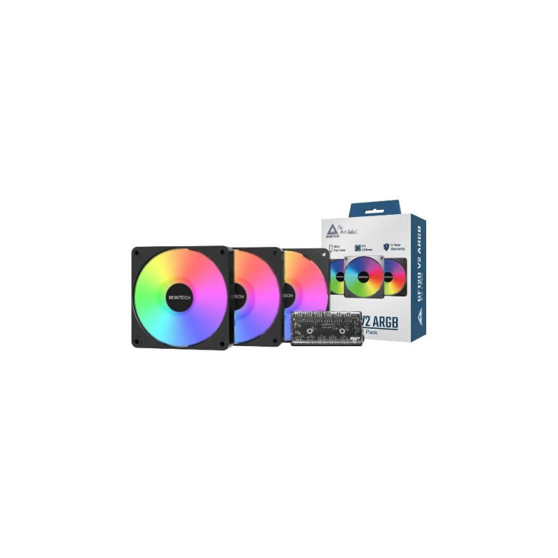 Кулер до корпусу MONTECH GF120 V2 ARGB PWM 3I (GF120 V2 ARGB PWM 3I1(B))