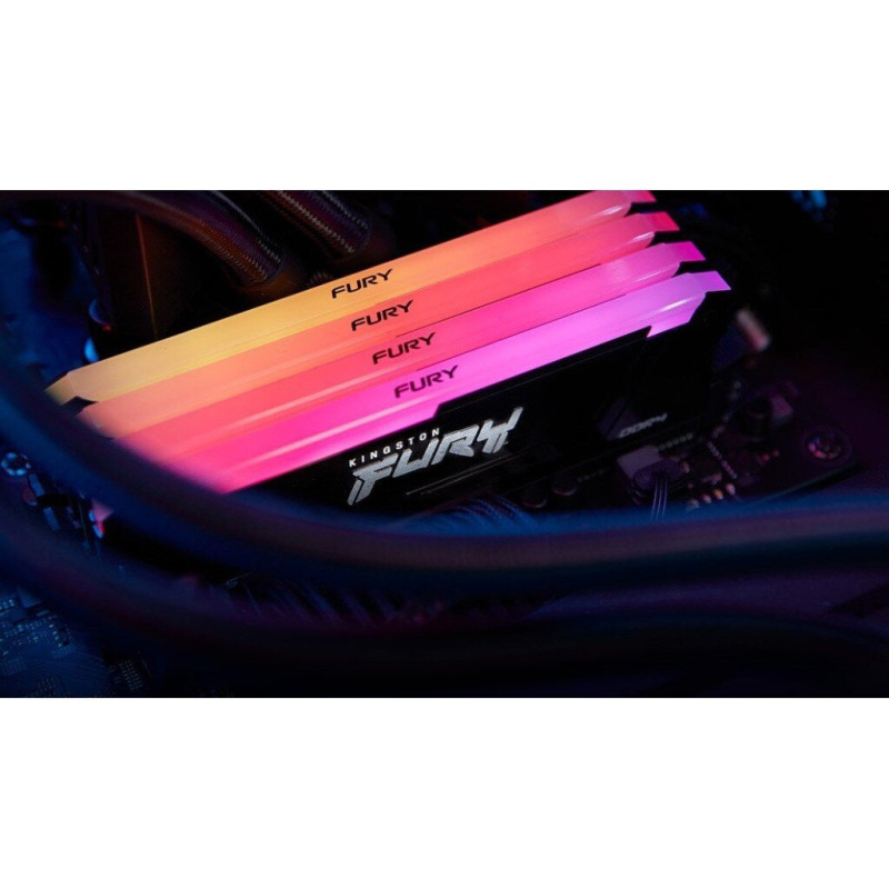 Модуль пам'яті для комп'ютера DDR5 16GB (2x8GB) 3200 MHz Beast RGB Kingston Fury (ex.HyperX) (KF432C16BB2AK2/16)