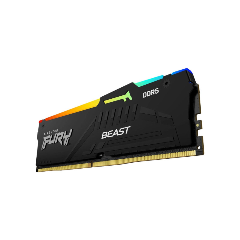 Модуль пам'яті для комп'ютера DDR5 128GB (2x64GB) 5600 MHz Beast RGB Kingston Fury (ex.HyperX) (KF556C36BBEAK2-128)