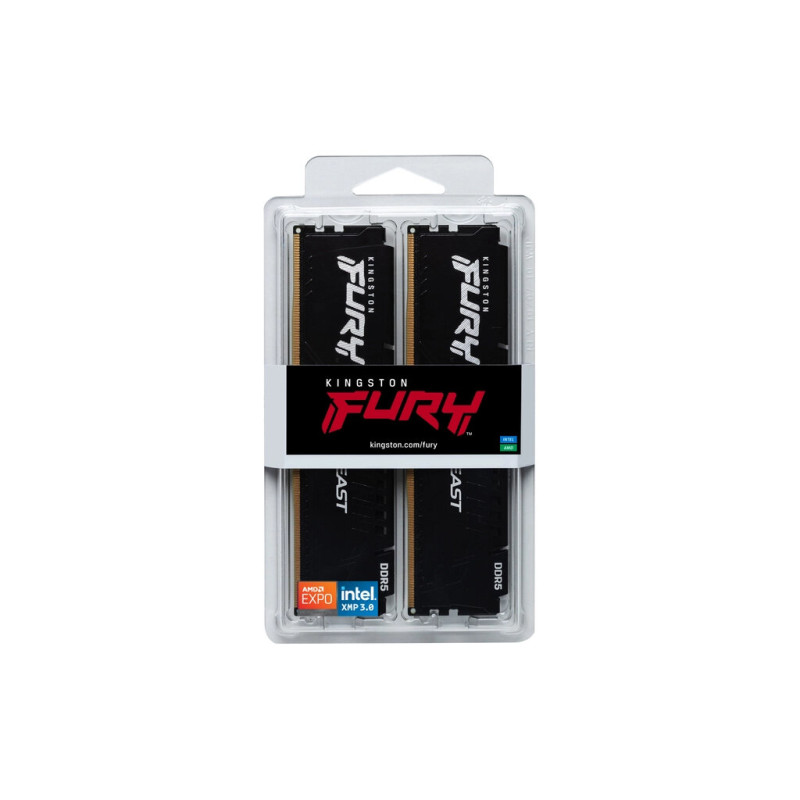 Модуль пам'яті для комп'ютера DDR5 64GB (2x32GB) 5200 MHz Beast Black Kingston Fury (ex.HyperX) (KF552C40BB2K2-64)