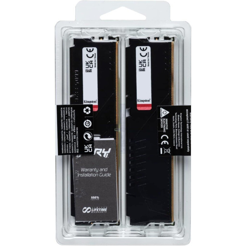 Модуль пам'яті для комп'ютера DDR5 128GB (4x32GB) 5600 MHz Beast Black XMP Kingston Fury (ex.HyperX) (KF556C40BBK4-128)