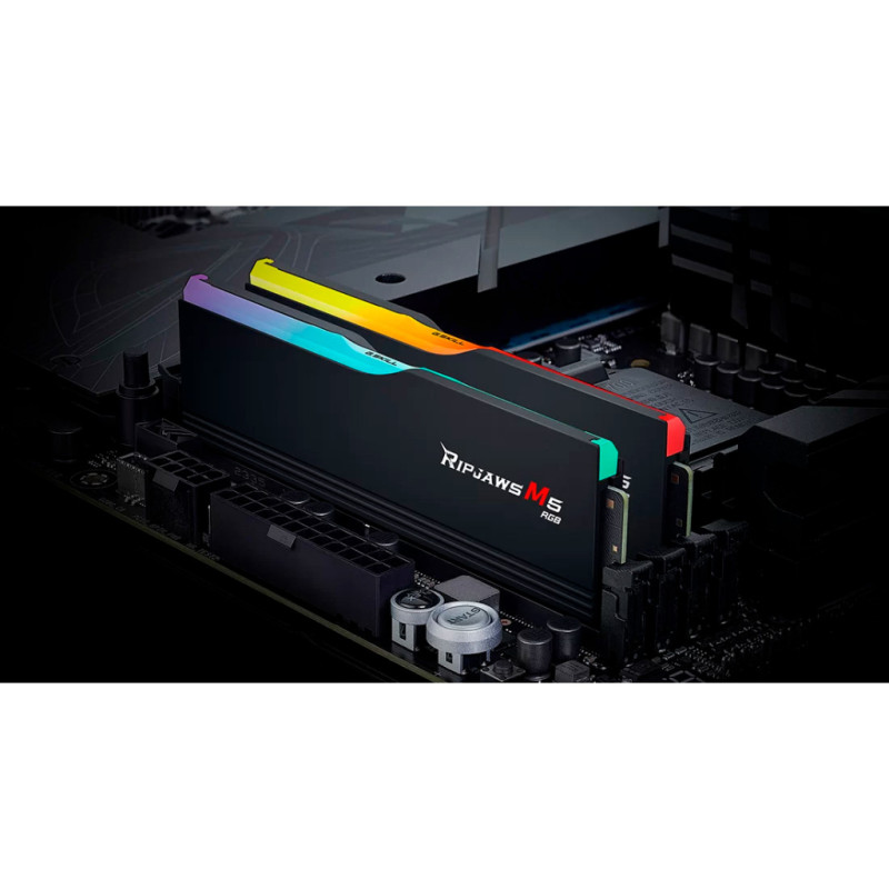 Модуль пам'яті для комп'ютера DDR5 32GB (2x16GB) 6400 MHz Ripjaws M5 RGB Matte Black G.Skill (F5-6400J3648F16GX2-RM5RK)