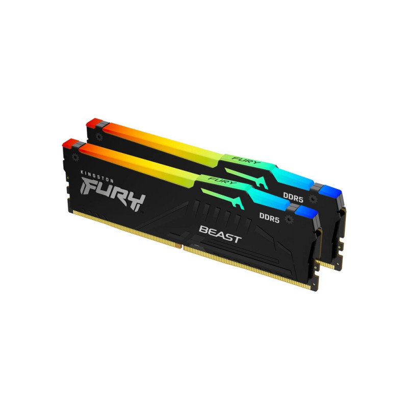 Модуль пам'яті для комп'ютера DDR5 128GB (2x64GB) 5600 MHz Beast RGB Kingston Fury (ex.HyperX) (KF556C40BBAK2-128)