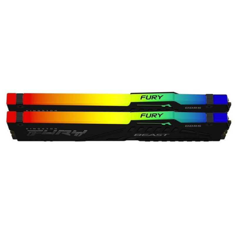 Модуль пам'яті для комп'ютера DDR5 64GB (2x32GB) 5200 MHz Beast RGB Kingston Fury (ex.HyperX) (KF552C40BBAK2-64)
