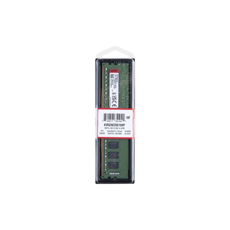 Модуль пам'яті для комп'ютера DDR4 16GB 3200 MHz Kingston (KVR32N22D8/16WP)