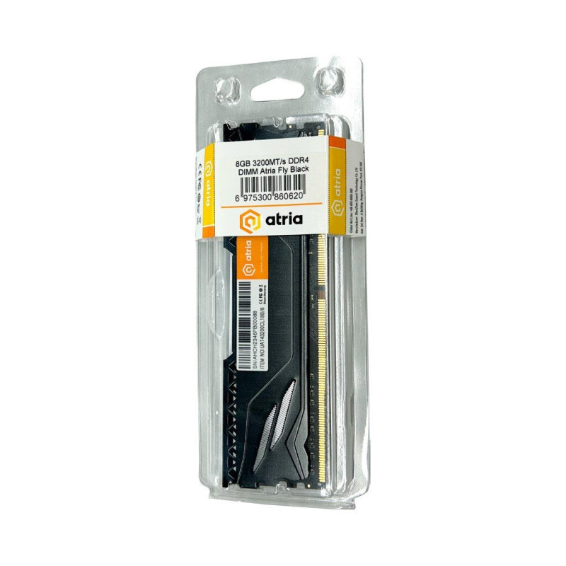 Модуль пам'яті для комп'ютера DDR4 8GB 3200 MHz Fly Black ATRIA (UAT43200CL18B/8)