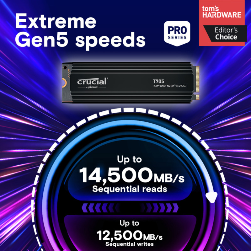 Накопичувач SSD M.2 2280 2TB T705 with Heatsink Micron (CT2000T705SSD5)