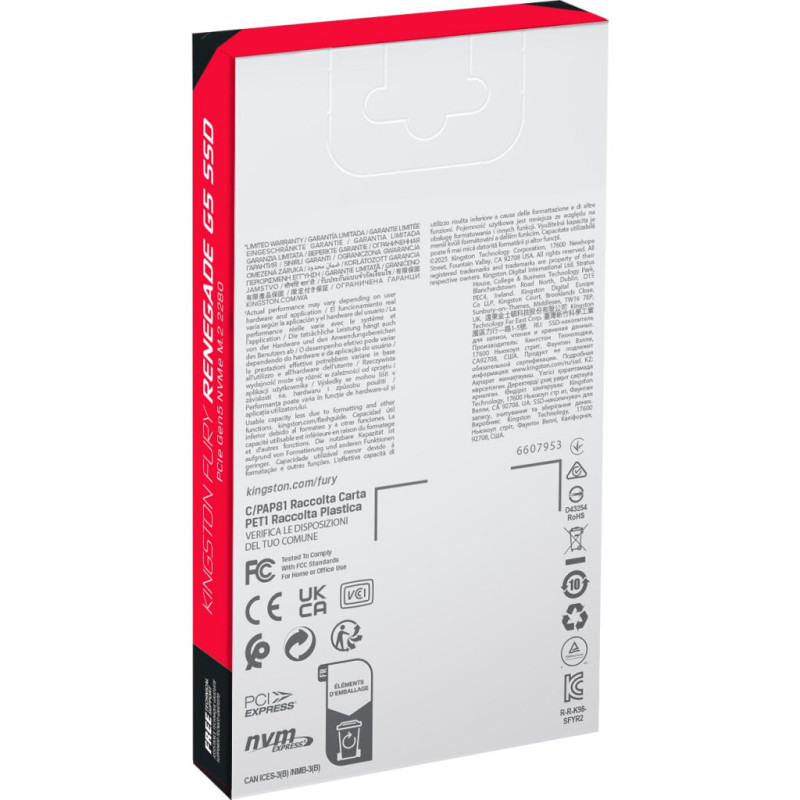 Накопичувач SSD M.2 2280 8TB FURY Renegade G5 Kingston (SFYR2D/8T1)