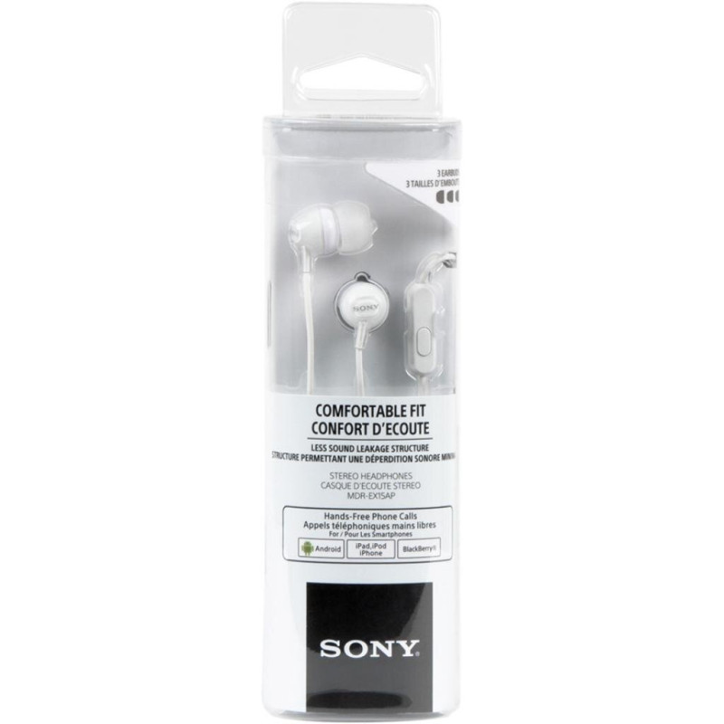 Навушники SONY MDR-EX15AP White (MDREX15APW.CE7)