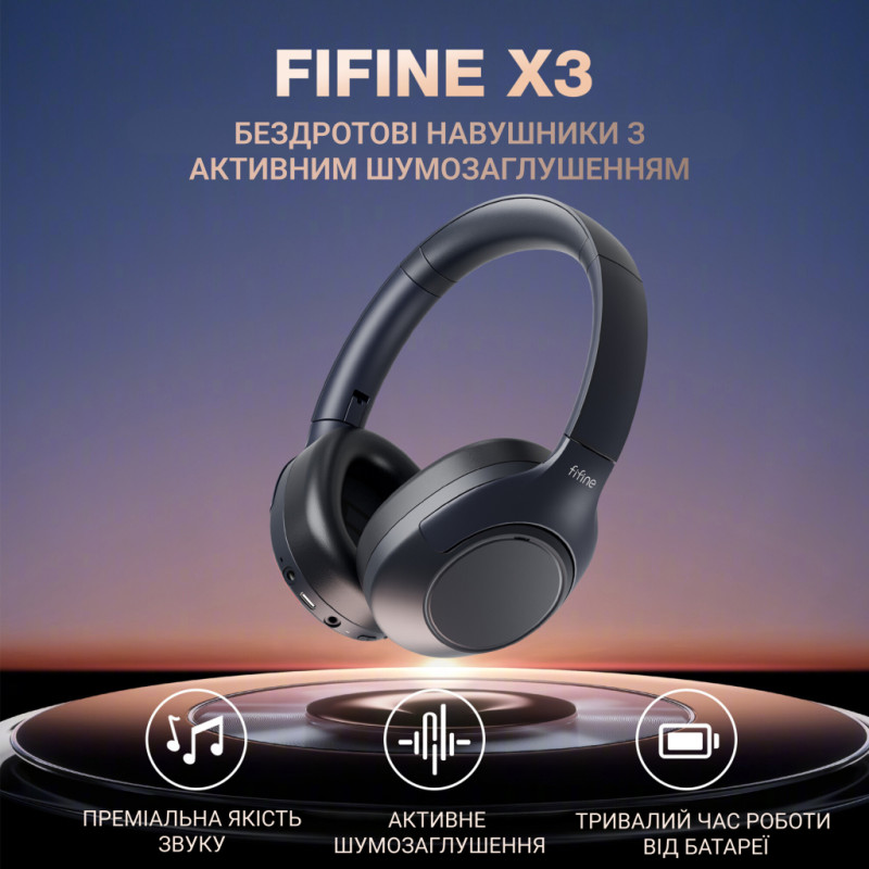 Навушники Fifine X3 Wireless Black (X3)