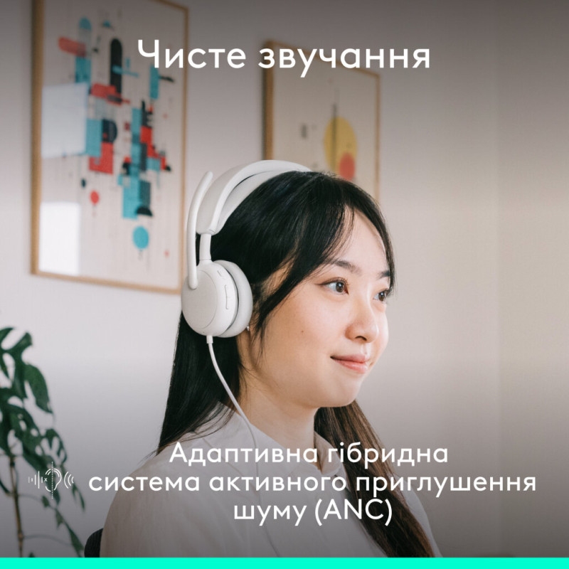 Навушники Logitech Zone Wired 2 USB White (981-001621)