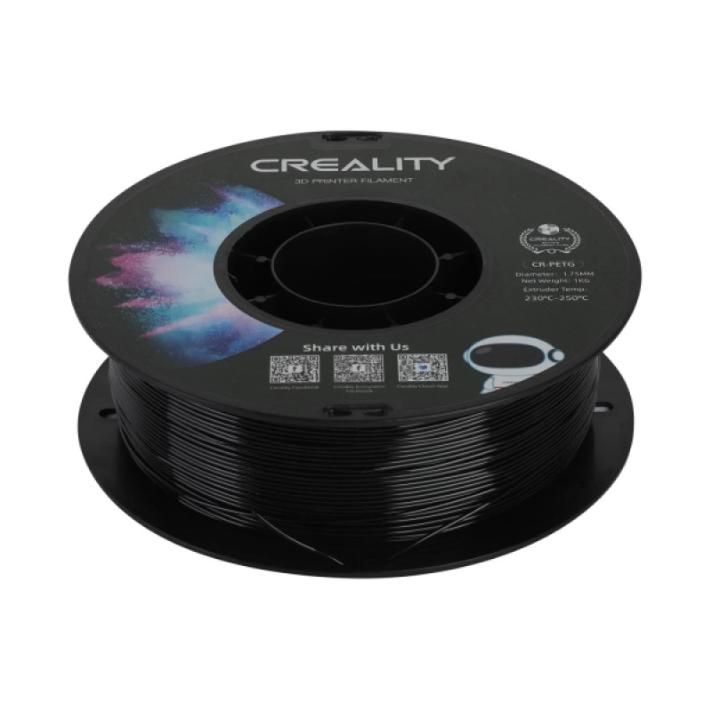 Пластик для 3D принтера CREALITY PETG 1кг, 1.75мм, чорний (3301030035)