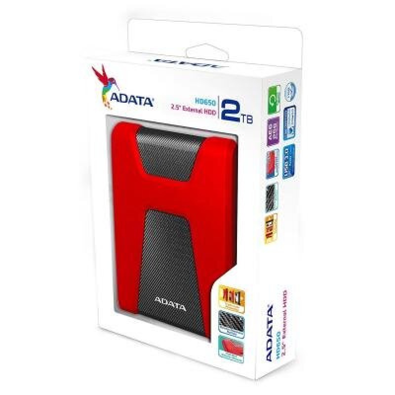 Зовнішній жорсткий диск 2.5" 2TB ADATA (AHD650-2TU31-CRD)
